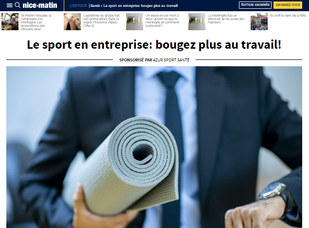 Nice-Matin - JE BOUGE + au travail