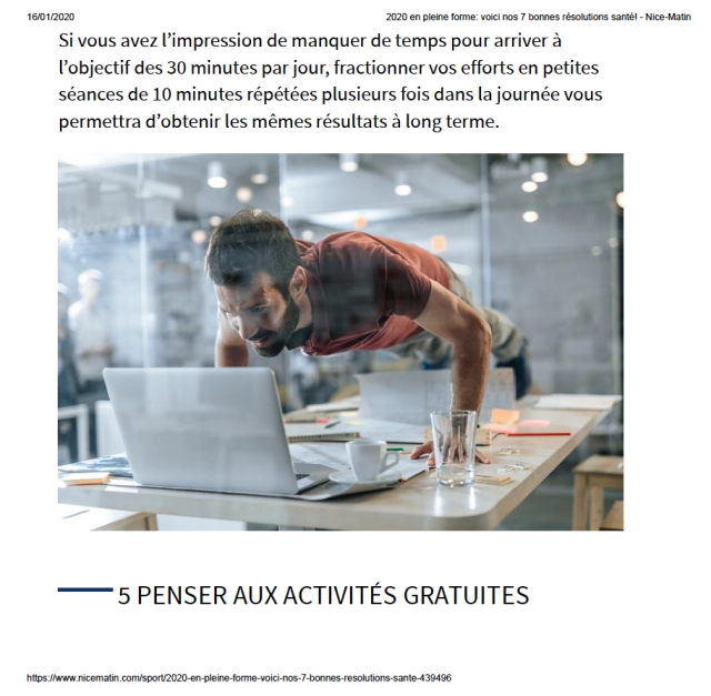 Nice-Matin - Azur Sport Santé Bonnes résolutions d'Activité Physique