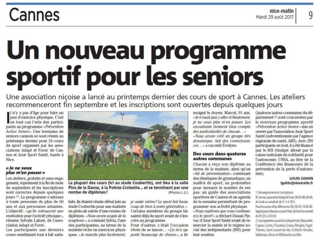 Nice-Matin - Prévention Active Senior