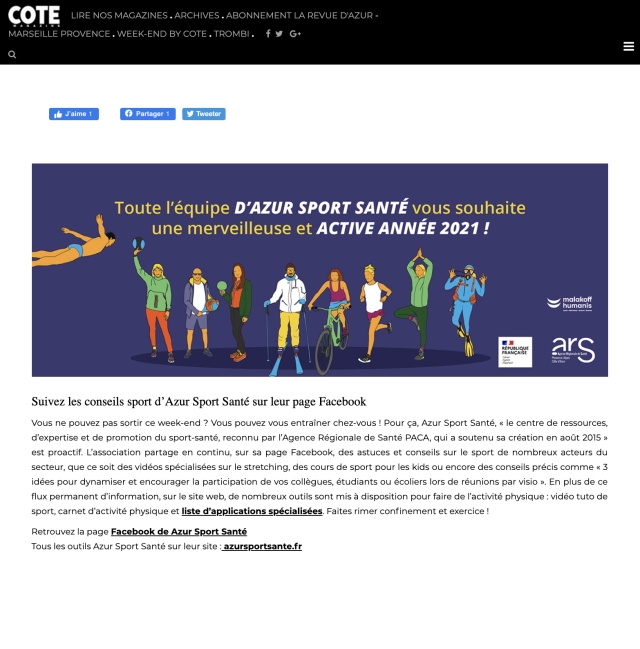 COTE Magazine - Azur Sport Santé