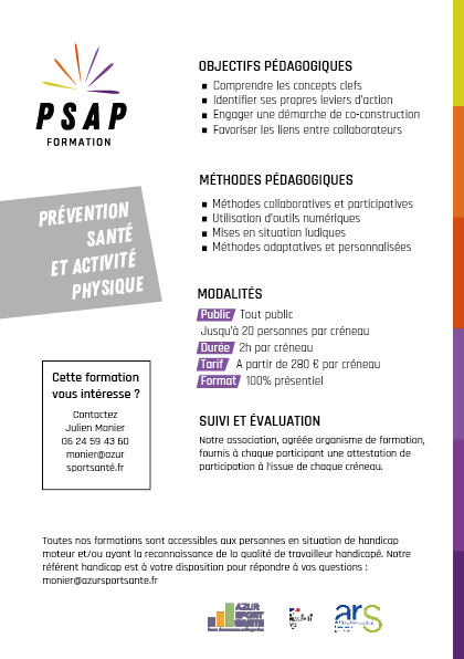 Formation Prévention 
Santé 
et Activité Physique (PSAP) 