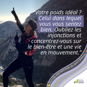 Nathalie Simon Interview Sport Santé pour la journée international du sport féminin I Azur Sport Santé I Votre poids idéal ? Celui dans lequel vous vous sentez bien.